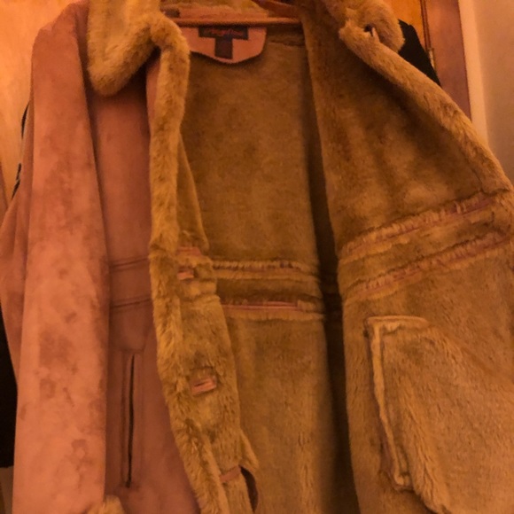 Camel Color Faux Shearling very warm lined w/fur - Picture 3 of 4